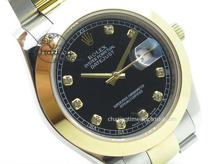 Best AAA Replica Sites 3978 On Bracelet Dial Black 116203 Best Diamond SS Oyster DateJust YG A UrbanStyle Edition BP-Maker 36MM 1225